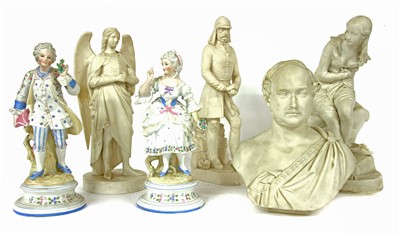 Lot 457 - Parianware and bisque figures