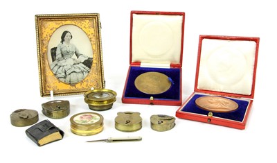 Lot 384 - Sundries, to include: a cased 1902 Coronation medal 1897 Jubilee medal