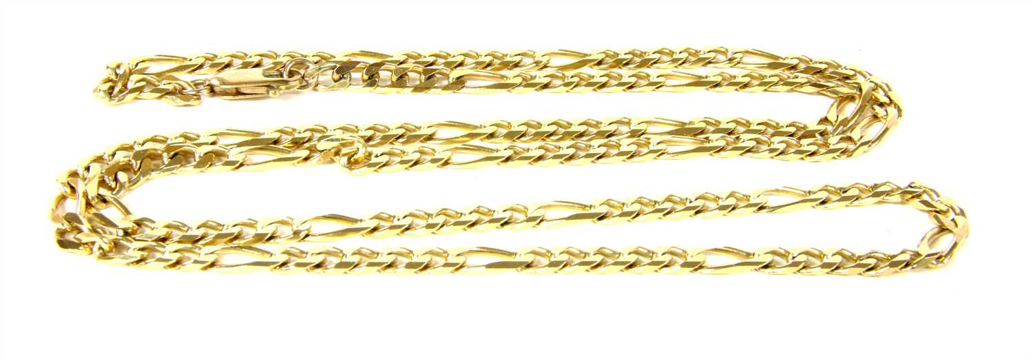 Lot 261 - A gold filed Figaro chain