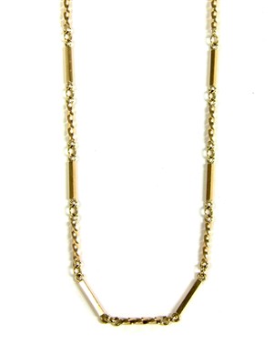 Lot 262 - A 9ct gold bar link necklace
