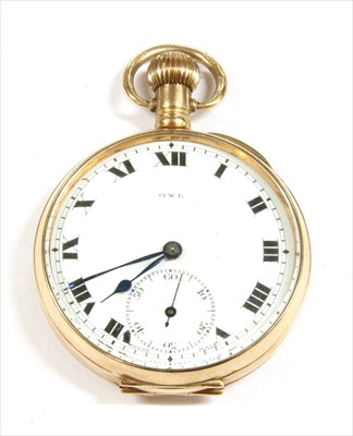 Lot 133 - A 9ct gold top wind open-faced pocket watch