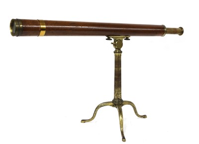 Lot 723 - A lacquered brass and mahogany table telescope