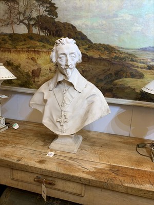 Lot 201 - A plaster bust of Cardinal Richelieu