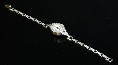 Lot 413 - An American diamond set Helbros mechanical bracelet watch