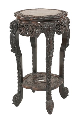 Lot 745 - Chinese carved hardwood jardinière stand