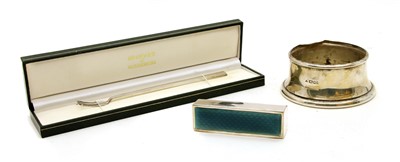 Lot 344 - A silver and guilloche enamel lipstick case