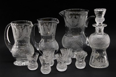 Lot 472 - A collection of Edinburgh crystal glass Thistle pattern wares