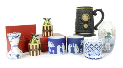 Lot 429 - Ceramics including three Copenhagen vases
