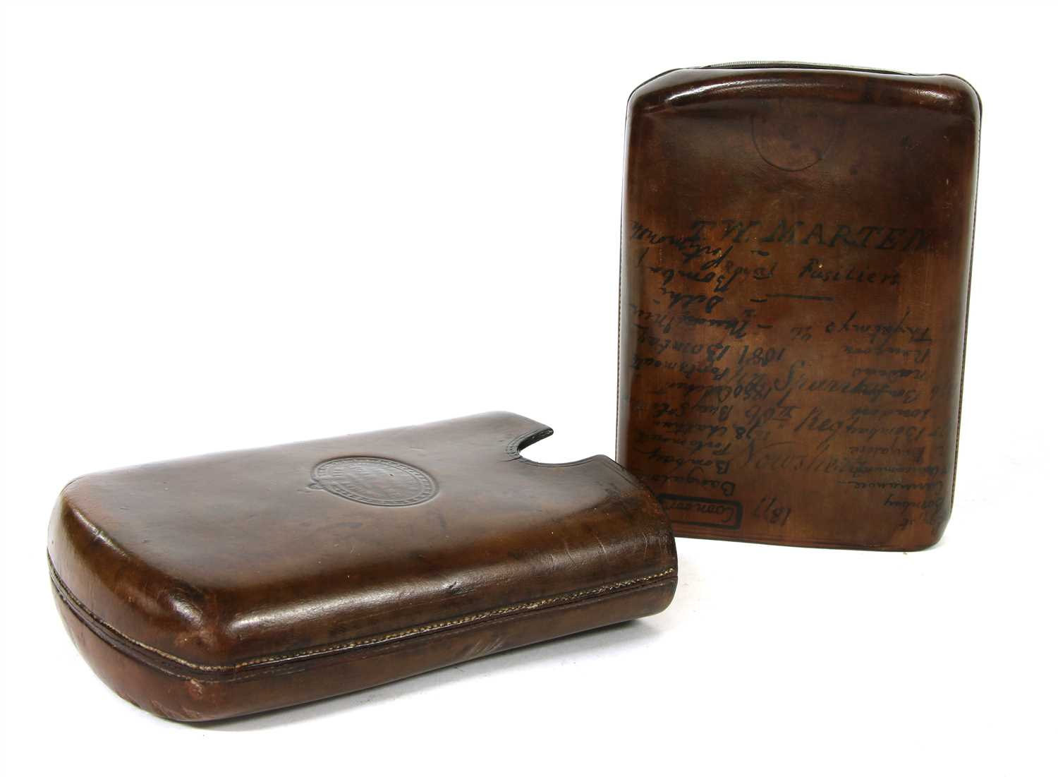 Lot 93 - A Victorian officer's leather cigar case