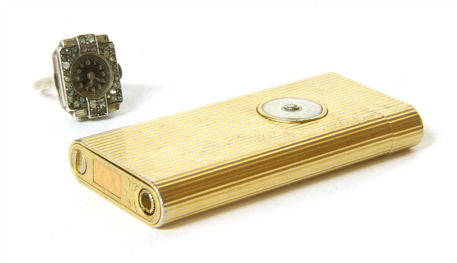 306 - A gold plated Ronson lighter,