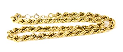 Lot 311 - A 9ct gold rope chain necklace