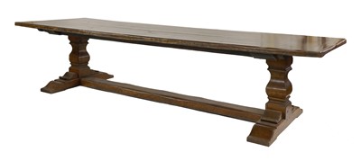 Lot 843 - An large oak refectory table