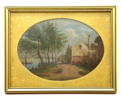 Lot 610 - A 19th century oval oil on metal