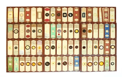 Lot 434 - A box of 70 microscope slides