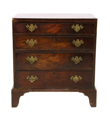 Lot 714 - A small George III mahogany chest of four graduated long drawers