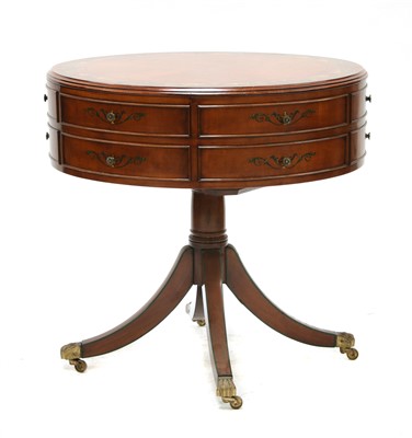 Lot 611B - A reproduction mahogany drum table