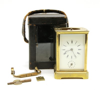 Lot 443 - A 19th century brass cased carriage clock