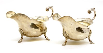 Lot 415 - A pair of silver sauce boats by Walker and Hall