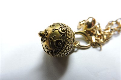 Lot 48 - A Victorian Etruscan Revival gold bead pendant, c.1860