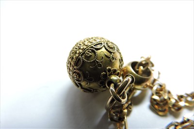 Lot 48 - A Victorian Etruscan Revival gold bead pendant, c.1860