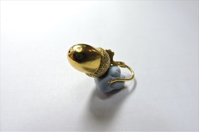 Lot 57 - A pair of Victorian gold acorn drop earrings