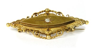 Lot 27 - A Victorian gold diamond brooch