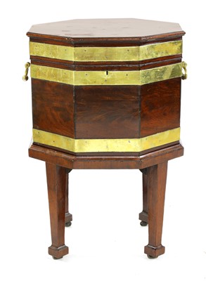 Lot 693 - A George III mahogany and brass bound cellaret
