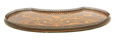 Lot 506A - Kidney shaped inlaid tray
