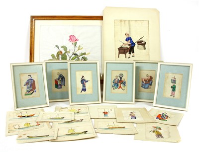 Lot 394 - Various Chinese paintings on rice paper