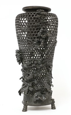 Lot 218 - A Japanese bronze vase
