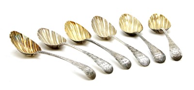 Lot 354 - A set of six George III silver berry spoons by Hester Bateman