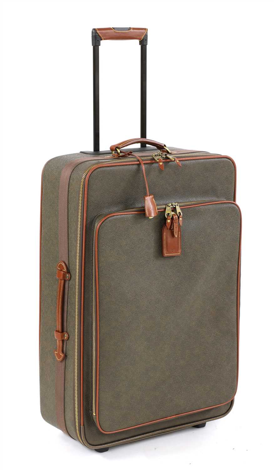 Lot 713 - A Mulberry Scotchgrain large suitcase