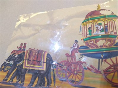 Lot 145 - Four Indian paintings of elephants on mica
