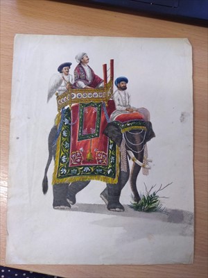 Lot 146 - Two Indian watercolours of elephants