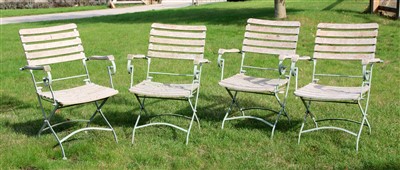 Lot 749 - Four Marston and Langinger folding garden chairs