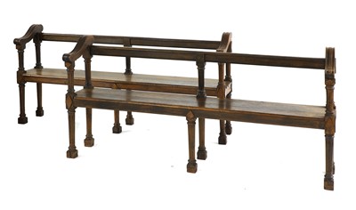 Lot 854 - A pair of hall benches