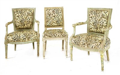 Lot 734A - A pair of painted French open armchairs