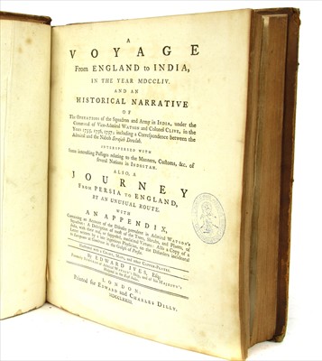 Lot 309 - IVES (EDWARD): A Voyage from England to India, in the Year MDCCLIV
