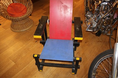 Lot 243 - Red and blue chair
