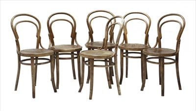 Lot 251 - Six Thonet style kitchen chairs