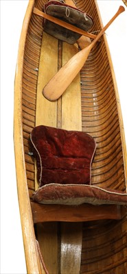 Lot 270 - A cedarwood strip canoe