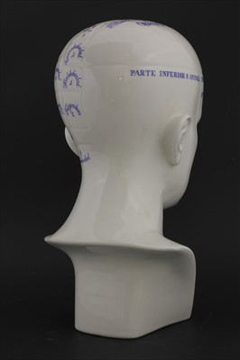 Lot 228 - A phrenological pottery head
