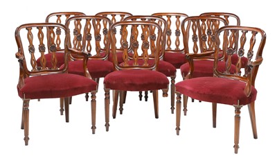 Lot 483 - A set of ten reproduction mahogany dining chairs