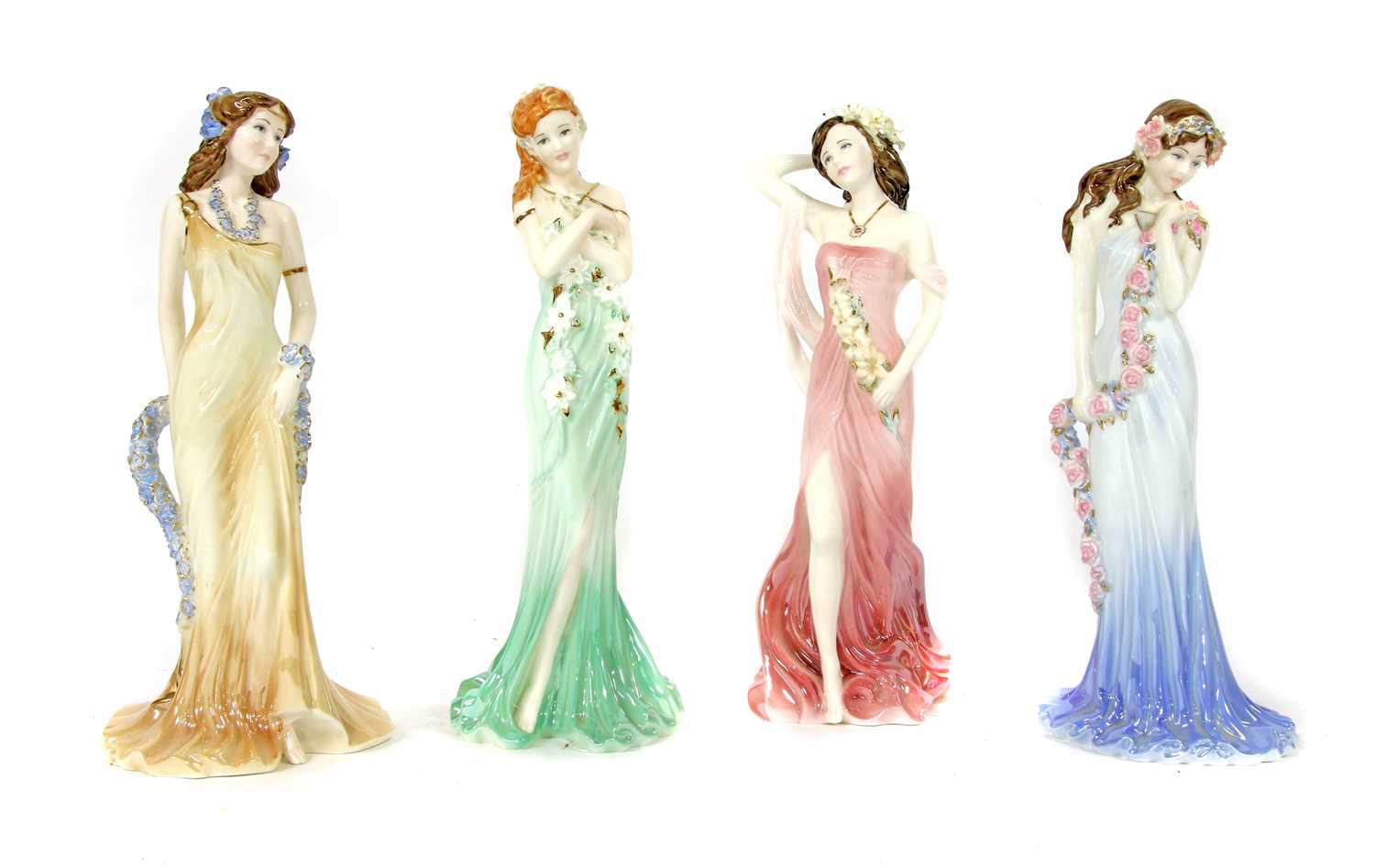 Lot 323 - A set of four limited edition Coalport figures