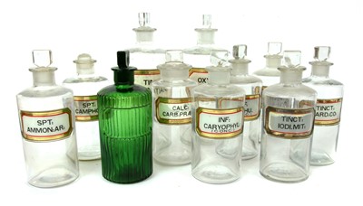 Lot 242 - A collection of eleven glass apothecary jars