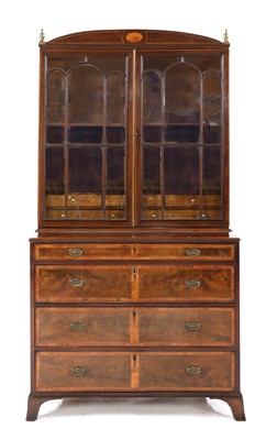 Lot 798 - A Regency mahogany satinwood crossbanded and inlaid bookcase