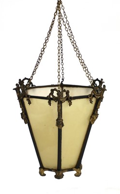 Lot 649 - A Regency brass and gilt hexagonal hall lantern