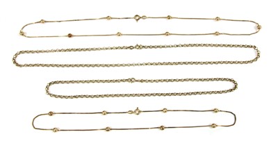 Lot 47 - Two 9ct gold belcher link chains