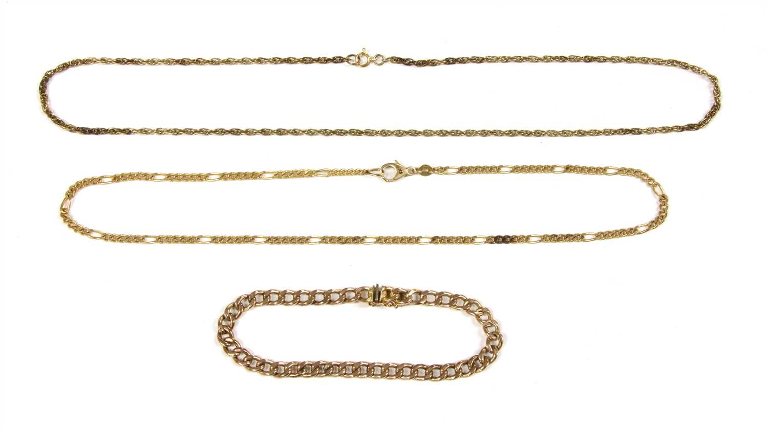 Lot 41 - A 9ct gold hollow link curb bracelet
