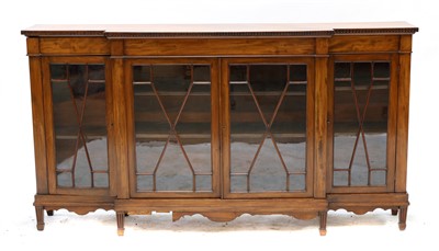 Lot 1680 - A 19th century mahogany breakfront dwarf bookcase